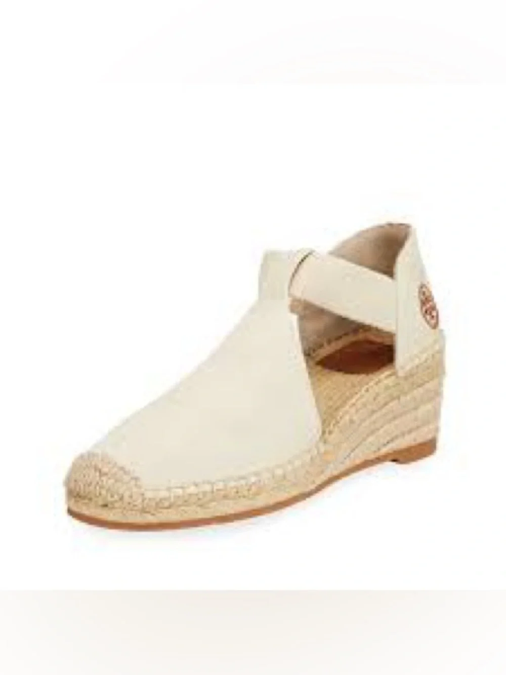🌊✨ Tory Burch Catalina 3 Beige Canvas Espadrille Wedge Sandals Size 7 - Picture 5 of 10